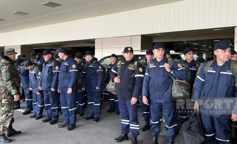 Prezidentin tapşırığı ilə Azərbaycanın xilasetmə qrupu Türkiyəyə yola düşdü  - FOTO/YENİLƏNİB