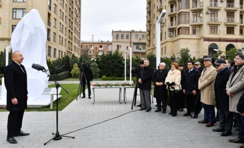 Prezident Tofiq Quliyevin abidəsinin açılışını etdi - FOTO/YENİLƏNİB