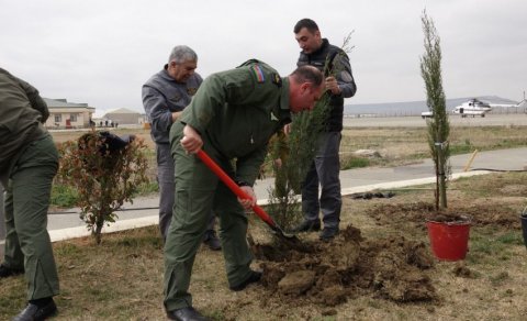 FHN-in Aviasiya dəstəsində “Heydər Əliyev İli” çərçivəsində ağacəkmə aksiyası keçirilib