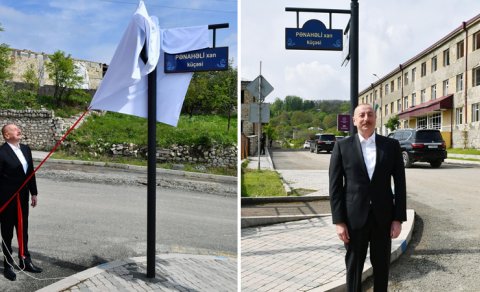 Şuşada Vaqif və Pənahəli xan küçələrinin kəsişməsində lövhələrin açılışı oldu - FOTO