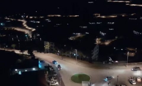 Laçın şəhərinin möhtəşəm gecə görüntüsü - VİDEO