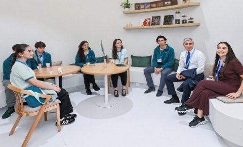Leyla Əliyeva və Anar Ələkbərov COP29-da Azərbaycan pavilyonunda - FOTO