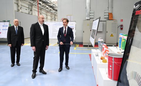 İlham Əliyev Sumqayıt Kimya Sənaye Parkında olub - FOTO