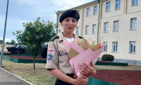 Azərbaycanlı xanım Gürcüstan ordusunun zabiti oldu - İlk dəfə