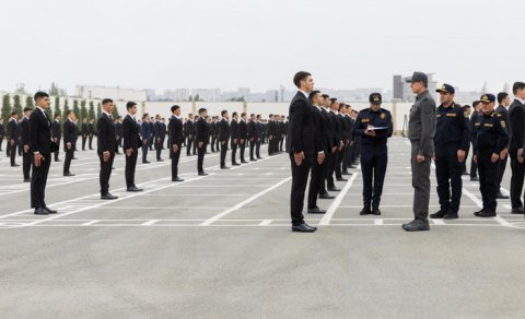 Daxili işlər naziri sıra baxışı keçirdi - FOTO/VİDEO