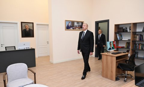 Prezident Səməd Vurğun adına Yaradıcılıq Evinin açılışında - FOTO