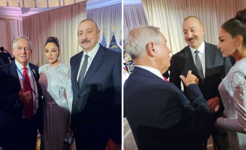 Prezidentlə xanımı BMT Baş Assambleyasının rəsmi qəbulunda - FOTO