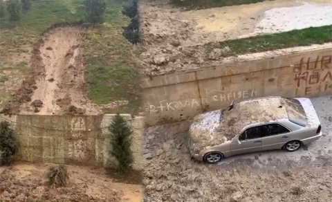 Bakıda poliklinikanın həyətində torpaq sürüşməsi oldu - VİDEO/YENİLƏNİB