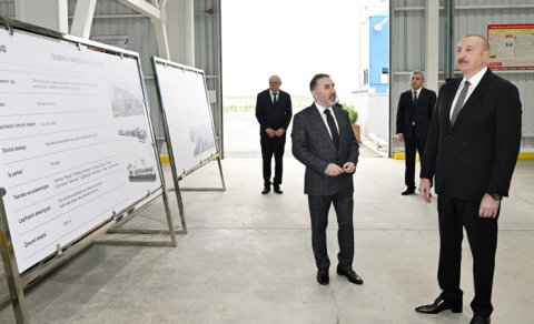 Prezident "AZWOOL" mineral daş yunu zavodunun açılışında iştirak etdi - FOTO