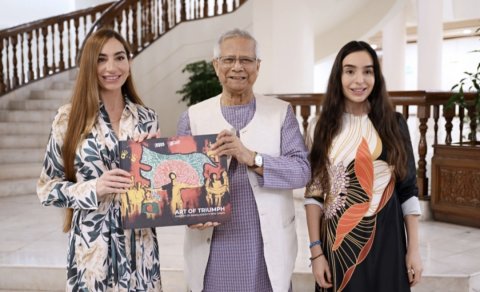 Leyla Əliyeva və Arzu Əliyeva Dəkkədə Banqladeşin müvəqqəti hökumətinin Baş müşaviri ilə görüşüb