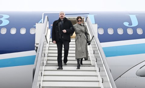 Prezident və birinci xanım Sürixə getdi - FOTO