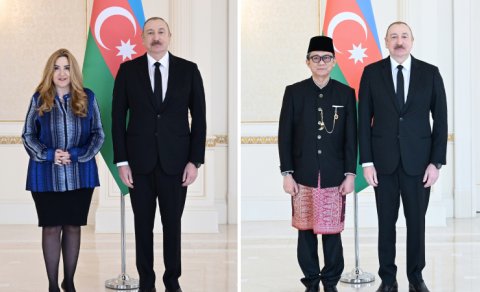 Prezident yeni səfirlərin etimadnaməsini qəbul etdi - FOTO