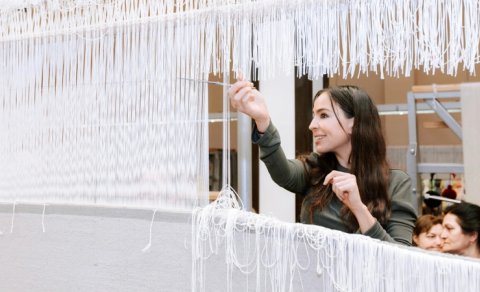 Şuşa məscidi üçün hazırlanan dairəvi əl xalçasının kəsim mərasimi oldu - FOTO