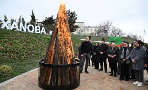 Prezident Xocavənddə Novruz tonqalını alovlandırdı