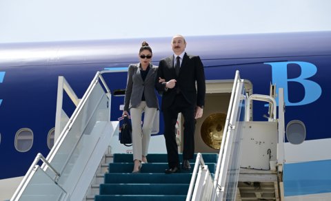 Prezident və birinci xanım Türkiyəyə səfərə yollandı - FOTO