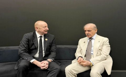 İlham Əliyev Antalyada Şahbaz Şəriflə görüşdü - FOTO