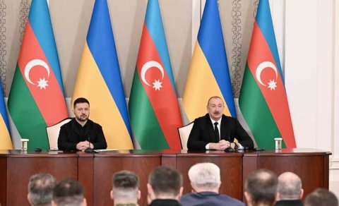 Azərbaycan və Ukrayna prezidentləri mətbuata bəyanatlarla çıxış etdi- YENİLƏNİB