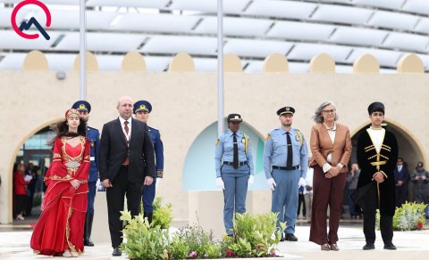 Bayraqqaldırmada şəhid övladları da iştirak etdi - FOTO