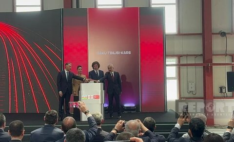BTQ dəmir yolu xəttinin modernləşdirilmədən sonra rəsmi açılışı keçirildi - FOTO