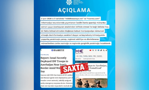 MEDİA bəzi informasiya resurslarında yayımlanan dezinformasiya barədə açıqlama yaydı