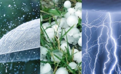 Rayonlarda yağış yağacaq, şimşək çaxacaq, dolu düşəcək
