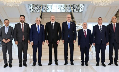 Prezident TBMM sədrinin rəhbərlik etdiyi nümayəndə heyətini qəbul etdi - FOTO