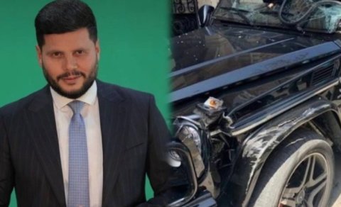 Zaur Kamal ağır qəzaya düşdü: Avtomobili yararsız haldadır - FOTO