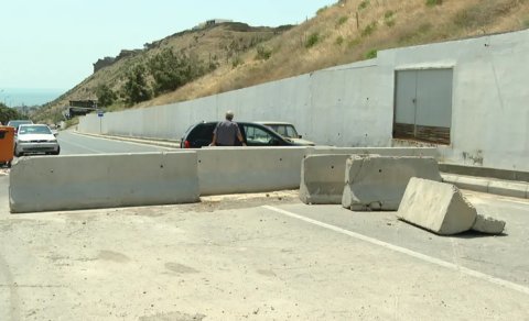 Sürüşmə səbəbindən bağlanan yol nə vaxt açılacaq? - VİDEO
