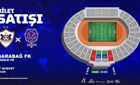 "Qarabağ" - "Şamaxı" matçının biletləri satışa çıxıb