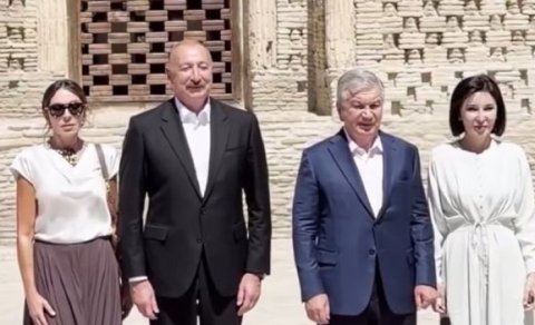 İlham Əliyev və Mehriban Əliyeva Buxara şəhərində "Ark" qalası ilə tanış oldu