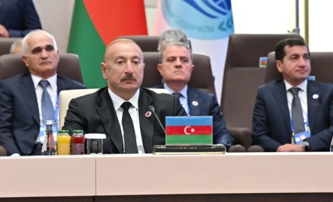 Prezidentin sosial media hesablarında "ŞƏT plyus" formatında görüşündəki çıxışına dair paylaşım edildi