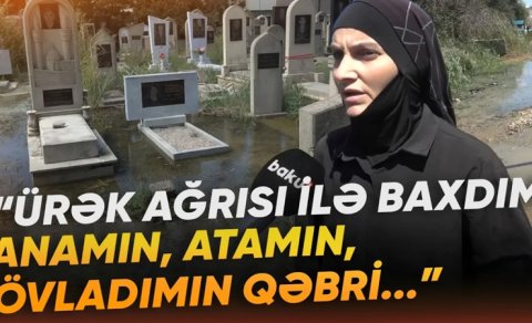 Zabratda xoşagəlməz mənzərə: Qəbirləri su basıb - VİDEO
