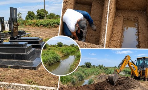 Ağcabədidə qəbiristanlığı niyə su basır? - FOTO/VİDEO