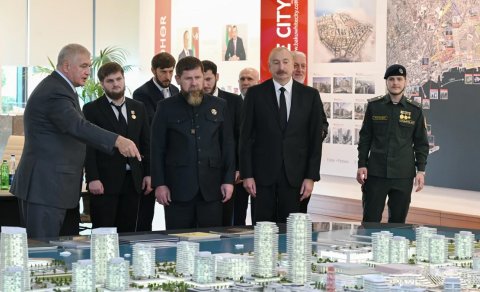İlham Əliyev və Ramzan Kadırov "Bakı Ağ Şəhər"də olub - FOTO