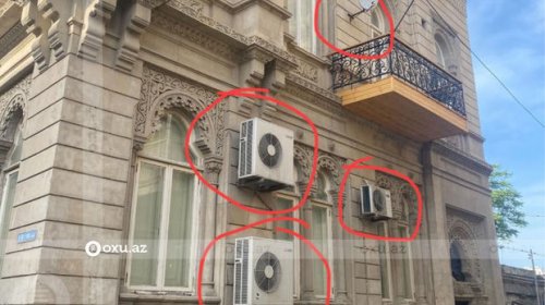 Bakıda vandalizm faktı: Tarixi binaya müdaxilə edildi - FOTO
