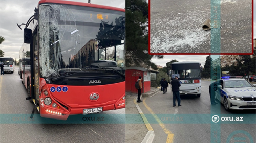 Sumqayıtda sərnişin avtobusları toqquşdu - FOTO