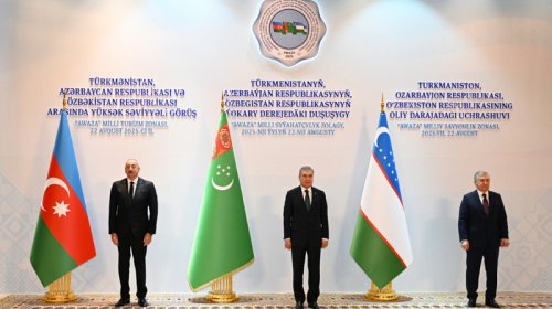 Türkmənistan, Azərbaycan və Özbəkistan arasında yüksəksəviyyəli görüş keçirilir - FOTO