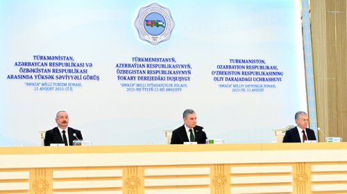 Azərbaycan, Türkmənistan və Özbəkistan liderlərinin iştirakı ilə sənədlər imzalandı - FOTO