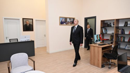 Prezident Səməd Vurğun adına Yaradıcılıq Evinin açılışında - FOTO