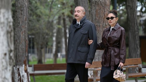 Prezident və birinci xanım yeni parkın açılışında iştirak etdi - FOTO