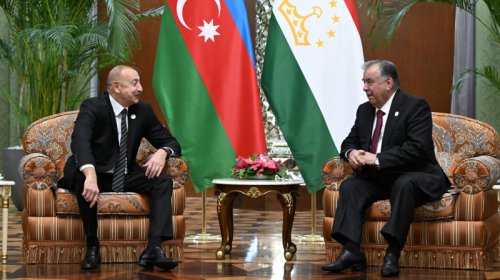 Azərbaycan və Tacikistan prezidentlərinin təkbətək görüşü keçirildi - FOTO