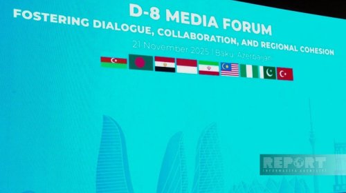 Bakıda D-8 Media Forumu işinə başladı - FOTO