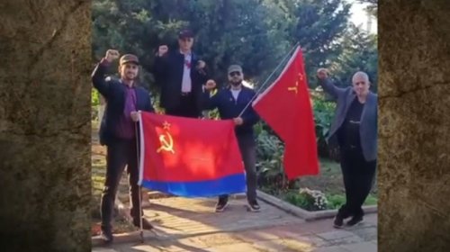 Bakıda SSRİ bayrağı qaldıranlar saxlanıldı
