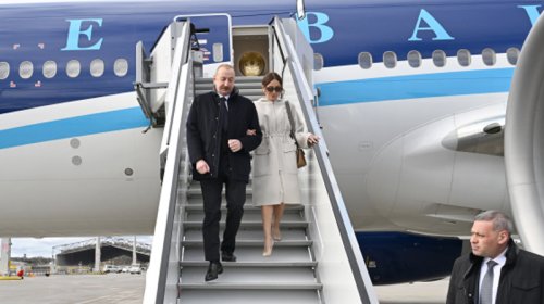 İlham Əliyev Almaniyaya səfərə getdi - FOTO