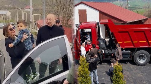 Prezident balaca Ayazın ailəsinə &ldquo;Kamaz&rdquo; hədiyyə etdi - VİDEO