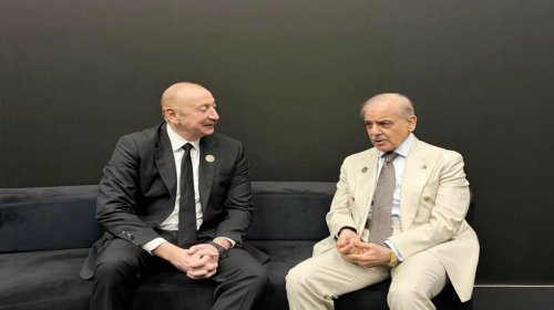 İlham Əliyev Antalyada Şahbaz Şəriflə görüşdü - FOTO