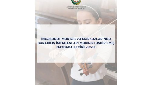 İncəsənət məktəblərində buraxılış imtahanları mərkəzləşdirilmiş qaydada keçiriləcək