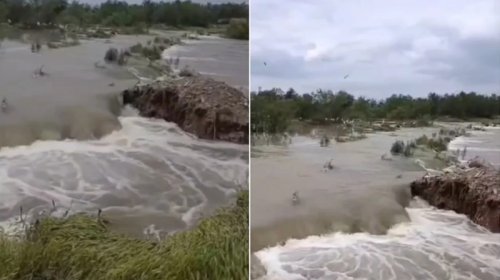 Sabirabadda Kür çayı məcrasından çıxdı