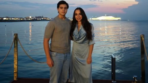 Oğlu Leyla Əliyeva ilə arxiv fotosunu paylaşdı