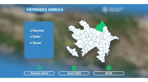 Nazir Rəşad Nəbiyev iyulun 20-də Xaçmazda vətəndaşları qəbul edəcək